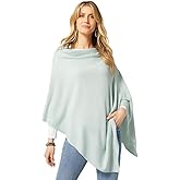 Coco + Carmen Womens Ponchos for Women - Lightweight Womens Shawl in Seafoam, Open Front Poncho Sweater for Women, Versatile Sweater Cape Poncho