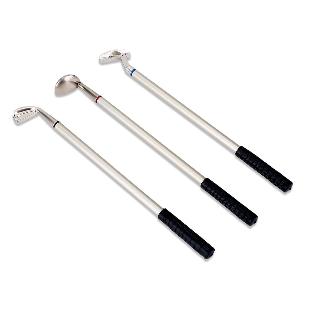 Vbestlife 3PCS Mini Clubs Pen Set Ball-point Pen Putter Ballpoint Pen Set with Balls Flag Stationery Decorations