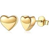 Gold Plated stainless steel Heart Earrings Chunky Statement Studs for Women Sweet Love Studs Earrings Friendship Teardrop Dangle