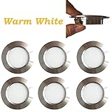 12v-LEDlight Screw Free Lightweight Silver Ceiling Lamps - Interior Recessed Light Fixtures Replacement - LED Ceiling Light Aluminum, 3w, Soft Warm White, Pack of 6 with Bonus