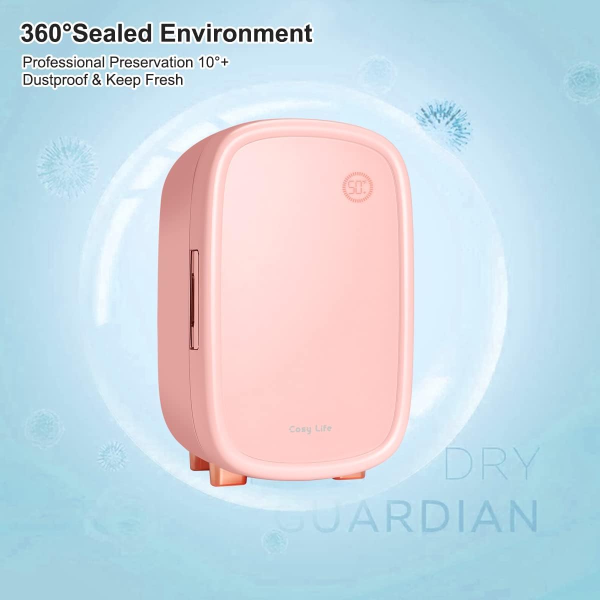 Skincare Fridge 12 Liter, Beauty Fridge for Comestic Storage, 10°C/50°F + Intelligent Constant Temperature Control Mini Compact Pink Cosmetics Refrigerator for Makeup Lipstick