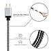 Micro USB Cable, Quntis USB Data Cable 3 Pack 6ft Extra Long Braided Fast Charging A Male to Micro B Charger Cord for Android Windows Tablets Samsung LG Nexus HTC Nokia Sony and More, Black