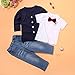 Efaster® 1Set Kids Baby Boys Long Sleeve T-Shirt Tops+Coat+Pants Clothes Outfits (2T)