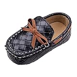 Femizee Baby Boy/Girls Moccasins Bowknot Soft Moccs Newborn Infant Leather Suede Shoes 9-12 Months Black