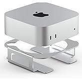 IFCASE Aluminum Desktop Stand for Mac mini M4/M5 Pro, M6 (Silver) | Elevated Reduces Dust, Improved Heat Dissipation, Easy Power Button Access, Wide Anti-Slip Silicone Pad, Anodized Finish