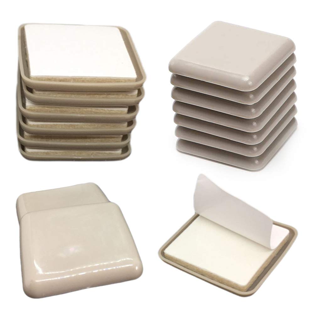 16 PCS Furniture Sliders and Gliders,50mm Square Self Adhesive Chair Leg Sliders Floor Protector Pads for Moving Furniture Movers Carpet Gliders Glides