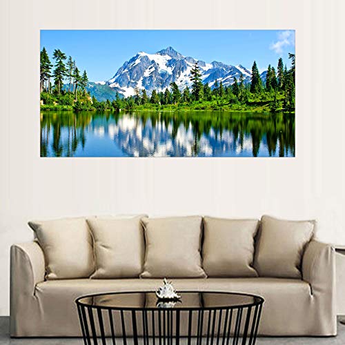 Canvas Wall Art Mountain and Lake Painting Print - 20\