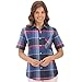 Collections Etc Women's Red, White and Blue Plaid Camp Shirt
