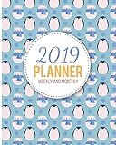 2019 Planner Weekly And Monthly: Calendar Schedule and Organizer. Inspirational Quotes, Christmas Polar Bear and Penguin Pattern Cover | January 2019 through December 2019 by 