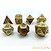 Bescon Brass Solid Metal Polyhedral D&D Dice Set of 7 Copper Metal RPG Role Playing Game Dice 7pcs Set
