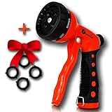Forelis Hose Nozzle Garden Sprayer - Premium 8 Pattern Water Sprayer. High Pressure,Heavy Duty and Robust,
