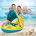 LAMASTON Baby Pool Float with Canopy Inflatable Swimming Floats for Kids, Baby Swimming Ring Pool Toys for Toddlers (Style A)