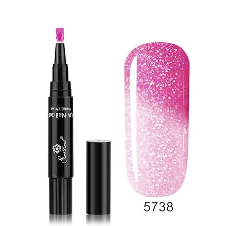 Nagellack Stift, Anself 5ml Nail Gel Pen Temperature Color Changing Gel Pen UV Gel Nail Polish Nail Varnish Pencil