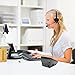 AGPTEK Hands-Free Call Center Desk Phone, Noise Cancelling Corded Monaural Headset Telephone, with Tone Dial Key Pad+Redial Function & Phone Book, for Telephone Counseling Services, Insurance, etc.