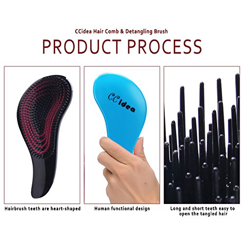 CCidea Detangling Brush - Glide Thru Detangler Hair Comb or Brush - No More Tangle - Adults & Kids (blue)