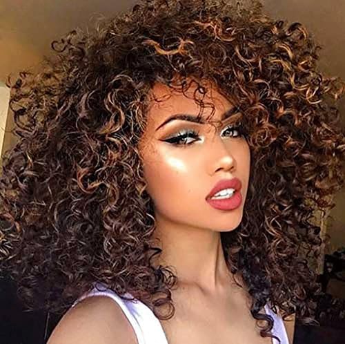 SHANGKE HAIR Women Synthetic Natural Full Red Wigs Short Afro Kinky Curly Hair Wigs for Women