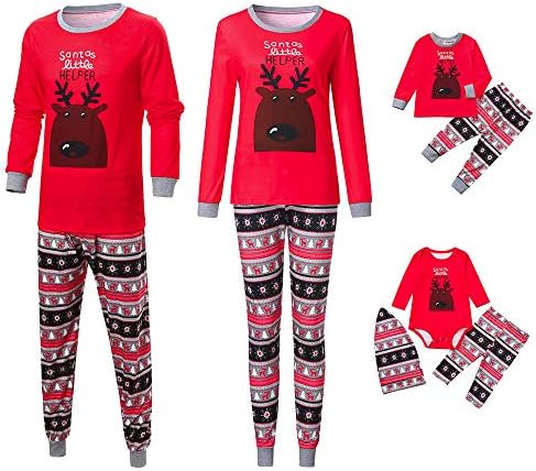 Family Matching Clothes Christmas Pyjama Sets Parent-child suit Homewear Family Clothing Set Women Man Newborn Infant Baby Boy Girl Xmas Sleepwear, Cartoon Blouse Pants Matching