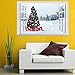 Highpot 3D Fake Windows Wall Stickers Removable Faux Windows Wall Decal Christmas Wall Sticker (B)