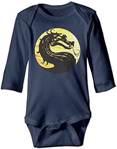 Mortal Kombat Dragon Baby Girls Boys Long Sleeve Snapsuit Navy