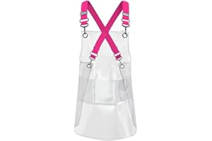 MIKI WELL Cross-back Adjustable Apron With 3 Pockets Hair Salon Work Apron for Hair Stylist (22.8” W 25.5” L)