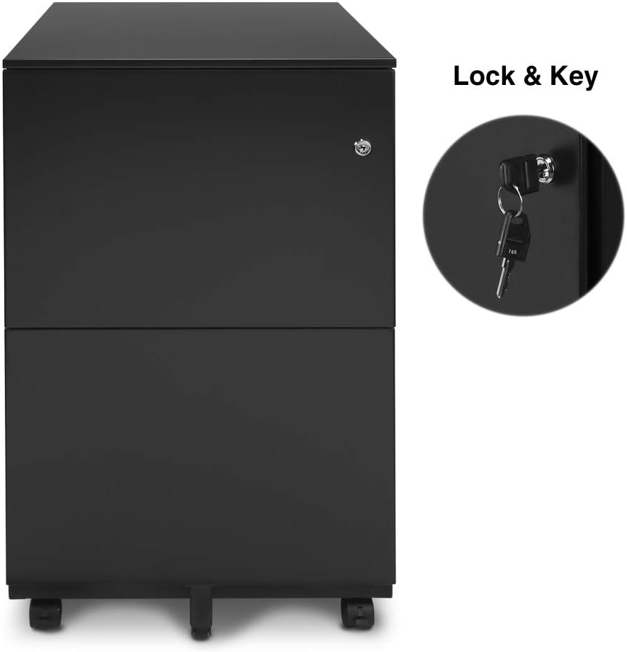 Amazon Com Aurora Mobile File Cabinet 2 Drawer Metal With Lock