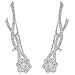 EVER FAITH 925 Sterling Silver CZ Flower Ear Cuff Wrap Sweep Hook Wedding Earrings 1 Pair Clear