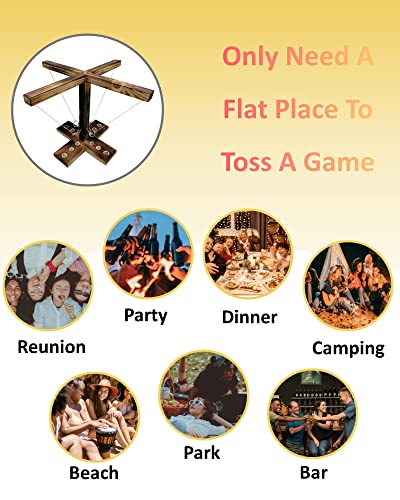 Hook and Ring Toss Game-Hookey Clash Adults Battle Fling Up to 4 Player Tabletop-Ring Game On A String Ringo- Clash Toss Game Clashtoss-Bar