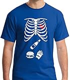 Raw T-Shirt's Halloween Funny Xray Skeleton Junk Food Belly Xray DT Premium Men's T-Shirt