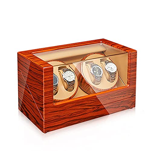 SLFFLS Box Wooden Automatic for Watches Display Case with Quiet Japanese Motor Piano Paint Exterior 4 Rotation Mode Dual Power Supply Winder