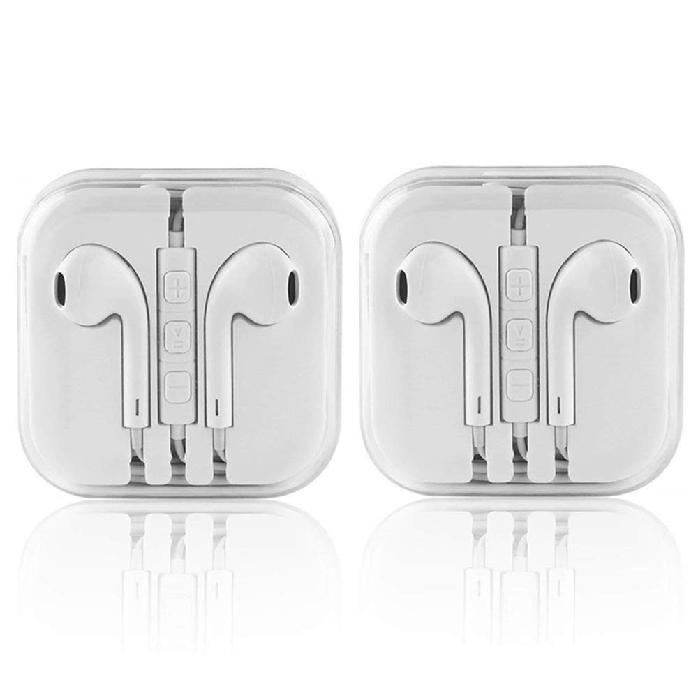 Ecouteurs Intra-Auriculaires Filaires par RBO - Kit Piéton Muni d\'un Micro et Contrôle de Volume - Kit Main Libre avec Une présence de Bass Compatible avec Les Smartphones avec Jack 3.5mm (2 Pack)