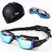 Rioa Swim Goggles, Swimming Goggles Anti Fog No Leaking UV Protection, Swim Goggles with Silicone Swim Cap, Earplugs, Nose Clips for Men Women Adult Youth Kids Child