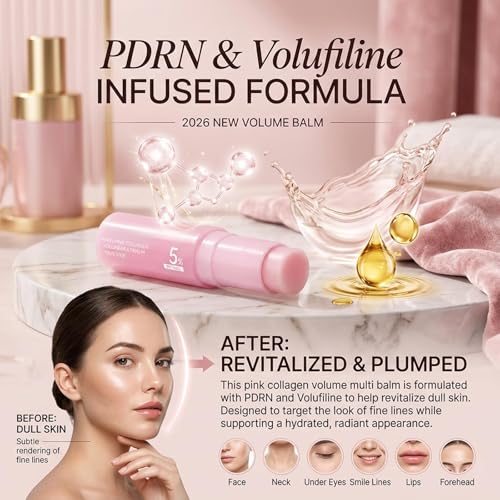 PDRN Pink Collagen Volume Multi Balm, Hydrating Skin Care Stick for Face, Moisturizing Firming Multi Balm, 10g, 2 Pack
