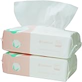Careboree Ultra Soft Dry Baby Wipes Unscented Multi-Purpose Pure Cotton Tissue For Sensitive Skin (2 PACK-200 Count)