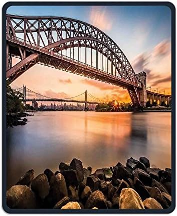 Too Suffering Non-Slip Rubber Mousepad Sunset Evening Hell Gate And Triboro Bridge Mouse Pads Easy To Clean,waterproof