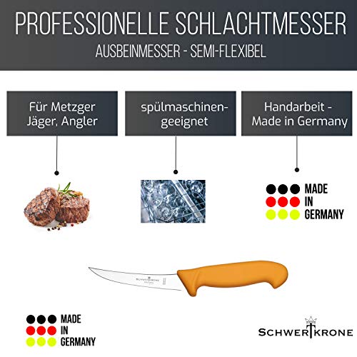 Schwertkrone Ausbeinmesser flexibel Metzgermesser 13 cm - 5'' Solingen - Edelstahl, polierte Klinge, rostfrei – Bild 5