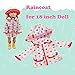 Gbell Hat Raincoat Rain Clothes Suit for 18 Inch American Girl Doll Clothes Accessory Girl's Toy (Multicolor)