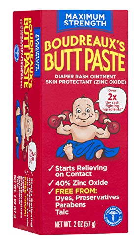 Boudreaux's Butt Paste Diaper Rash Ointment | Maximum Strength | 2 Ounce | Pack of 3