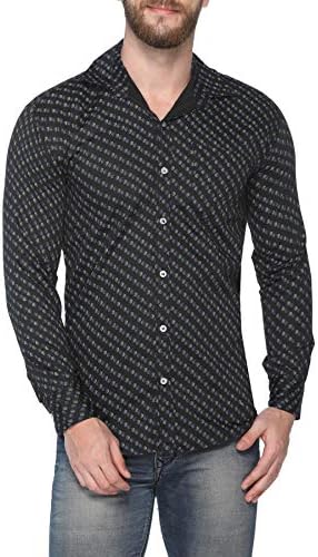 Levizo 100% Cotton Casual Polka Dots Printed Smart Fit Shirt for Men