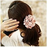 Lovef Jewelry Women Girl 6pcs（mixed Color) Cloth Rose Flower Design Ponytail Holders Hair Tie Assorted Rope Rubber Bands Accessories