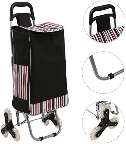 Stair Climbing Shopping Cart Multipurpose Folding Utility Cart with wheels Upgraded Grocery Laundry Shopping Cart