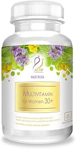 Actif Organic Multivitamin for Women Age 30+ with 30 Organic Vitamins and Organic Herbs, Non-GMO, Made in USA, 2-Month Supply