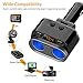 HiGoing Cigarette Lighter Adapter, 80W 2 Sockets Splitter Multi Power Outlet Type C 4.8A Dual USB Car Charger with Voltage Display, Built-in Replaceable 10A Fuse Compatible Mobile Phone GPS Dash Cam