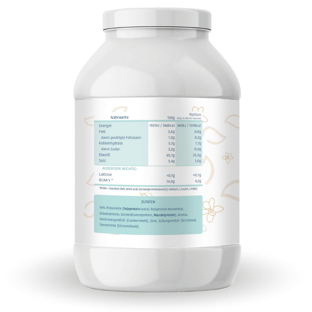 Mighty Elements VEGANES PROTEIN VANILLE 1kg - 85% pflanzliches Eiweiß, 5k-Proteinpulver Eiweißpulver ohne Gluten, Laktose & Milcheiweiß, Eiweißshake, Muskelaufbau 6