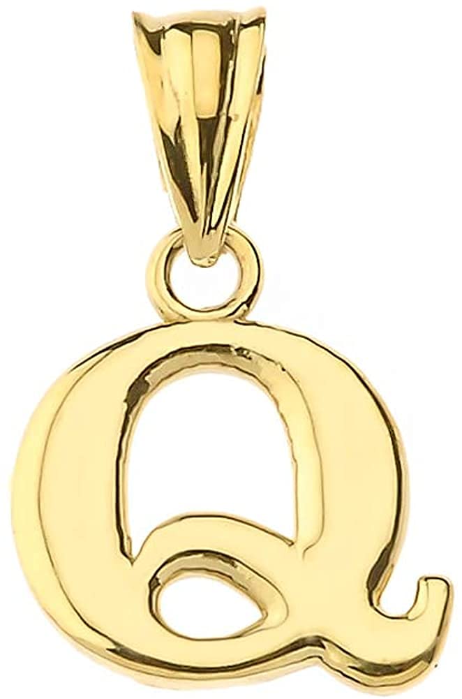 14K Yellow Gold Fine Mini Dangling Initial A-Z