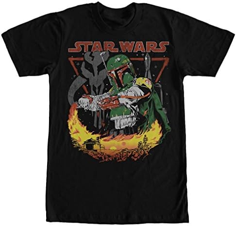 Boba Fett Mandalorian warrior symbol star wars mens tshirt (small)