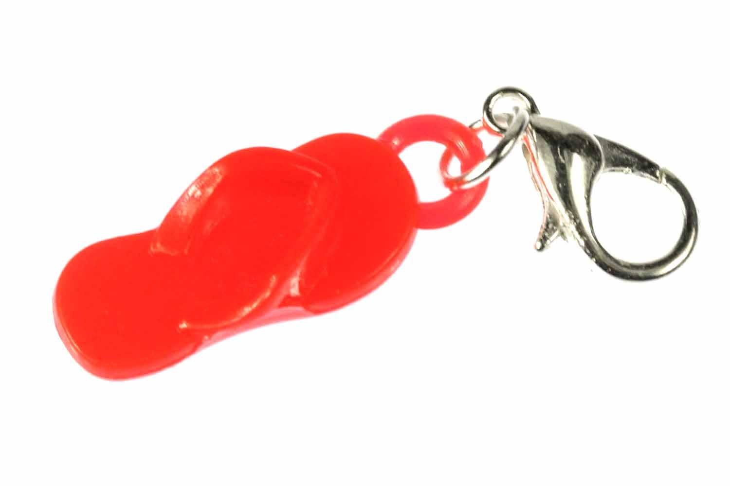 Miniblings Thongs Beach Charm Pendant Zipper Pull Sandals Red Slippers Shoes