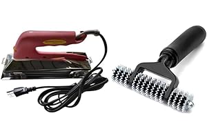 Zimpty ZY477 10in. 800-Watt Carpet Seaming Iron and Seaming Roller Spiked Star Grooming Carpet Pile Roller Combo