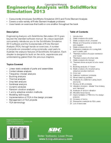 Engineering Analysis With Solidworks Simulation 2013 Buy Online In Dominica At Dominica Desertcart Com Productid 8588821