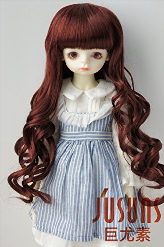 JD148 8-9inch 1/3 SD Doll wigs 21-23CM Wine red Long vora Princess BJD hair Resin dolls and porceain doll accessories