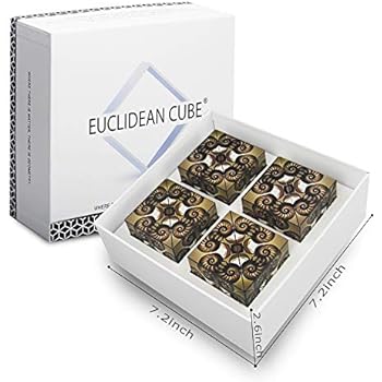 Euclidean Cube Magnetic Cube with 36pcs Magnets Built-in,Brain Teasers STEM Toys Cube Puzzle Toys for Kids and Adults (Pack of 4)